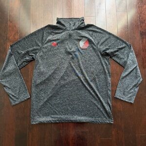 adidas Men's Portland Trail Blazers Pullover Long Sleeve Size L 1/4 Zip Active